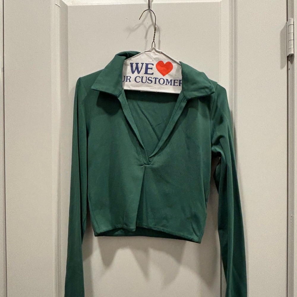 Aritzia Deep Green Crop Top